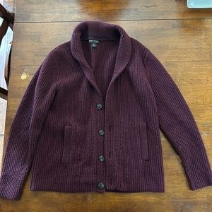 Banana Republic Shawl Collar Cardigan sz: medium color: eggplant, purple